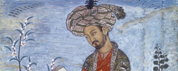 Бабур Захиреддин Мухаммед на миниатюре XVI века Бабур Захиреддин Мухаммед на миниатюре XVI века - Sputnik Ўзбекистон