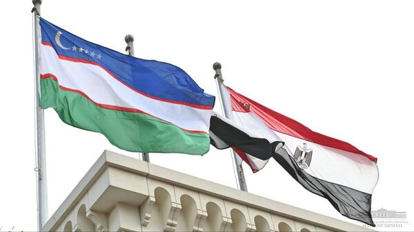 Флаги Узбекистана и Египта. Архивное фото - Sputnik Узбекистан