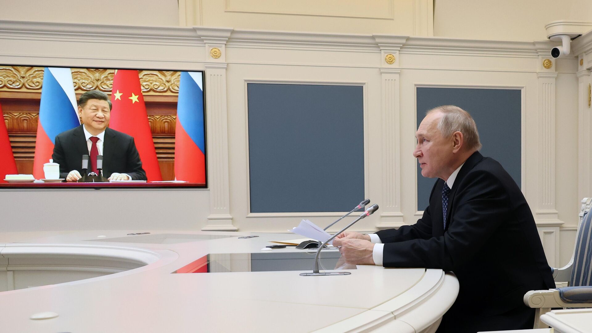 Президент РФ В. Путин провел переговоры с председателем КНР Си Цзиньпином - Sputnik Узбекистан, 1920, 20.03.2023