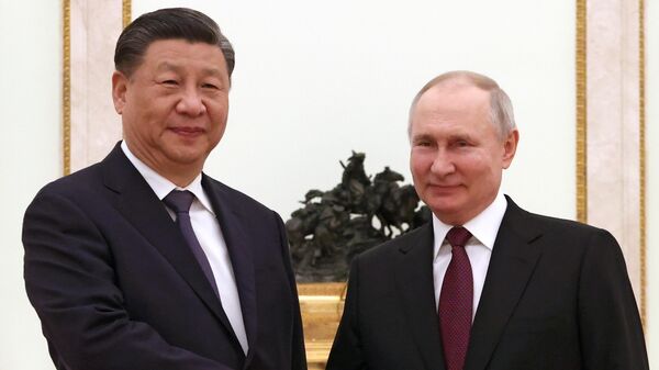 Встреча президента РФ В. Путина с председателем КНР Си Цзиньпином - Sputnik Ўзбекистон