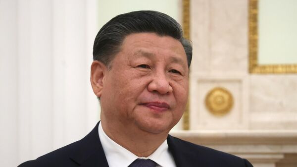 Председатель Китайской Народной Республики (КНР) Си Цзиньпин во время встречи с президентом РФ Владимиром Путиным. - Sputnik Узбекистан