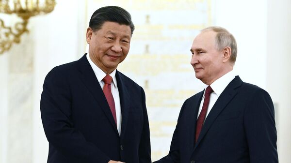 Встреча президента РФ В. Путина и председателя КНР Си Цзиньпина - Sputnik Ўзбекистон