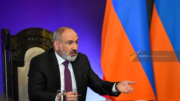 Premyer-ministr Nikol Pashinyan vo vremya press-konferensii (22 maya 2023). Yerevan - Sputnik O‘zbekiston