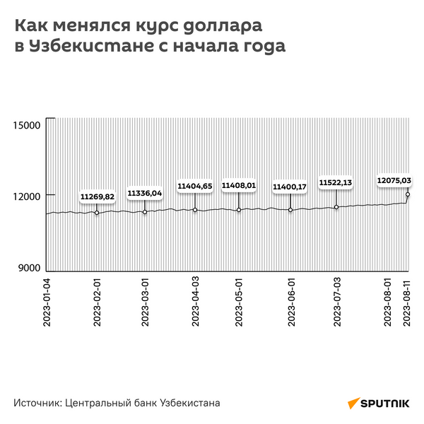 Как менялся курс доллара в Узбекистане с начала года - Sputnik Узбекистан