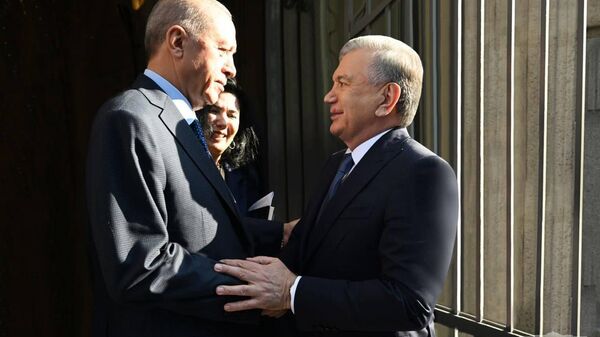 O‘zbekiston prezidenti Shavkat Mirziyoyev va Turkiya prezidenti Rejep Tayyip Erdog‘an - Sputnik O‘zbekiston