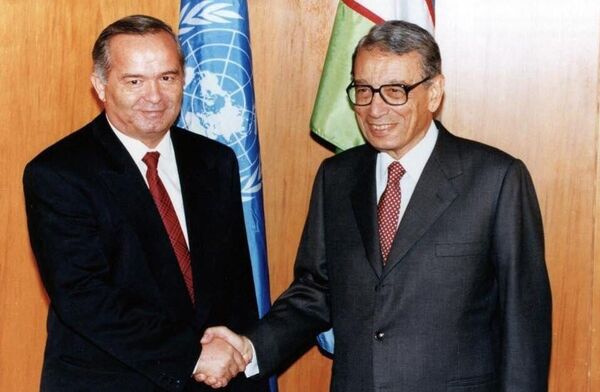 Ислам Каримов и генсек ОНН Бутрос Бутрос-Гали - Sputnik Ўзбекистон