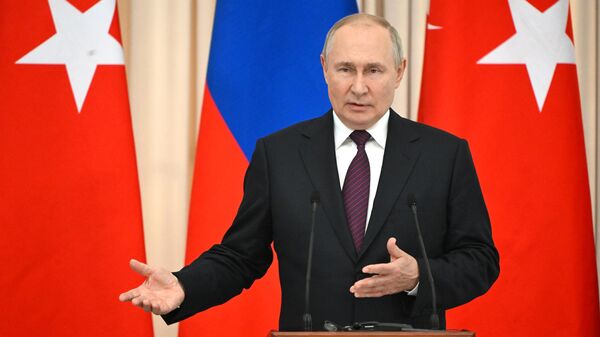 Президент РФ В. Путин провел переговоры с президентом Турции Р. Т. Эрдоганом - Sputnik Узбекистан