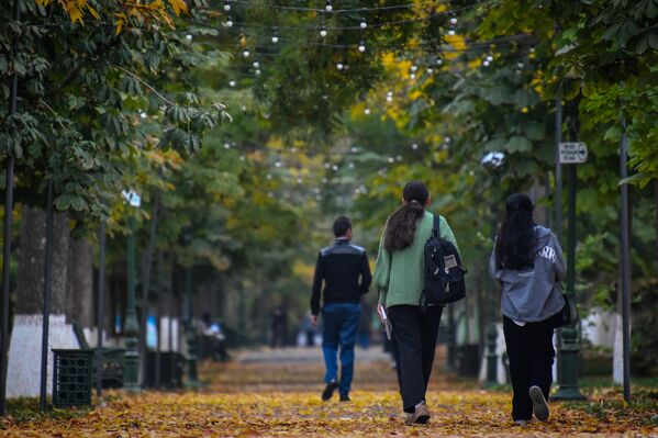 Девушки гуляют в одном из парков Ташкента. - Sputnik Узбекистан