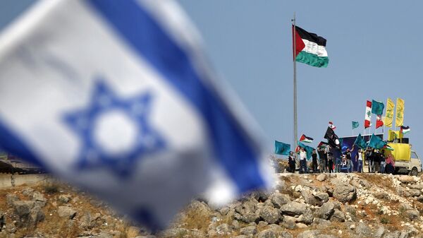Флаги Палестина и Израиля  - Sputnik Узбекистан