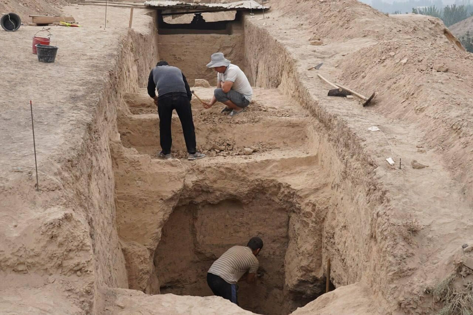В Ахсикенте завершены раскопки первого музея под открытым небом. - Sputnik Узбекистан, 1920, 06.11.2023