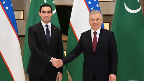 Шавкат Мирзиёев провел встречу с Президентом Туркменистана Сердаром Бердымухамедовым в рамках саммита ОЭС. - Sputnik Узбекистан