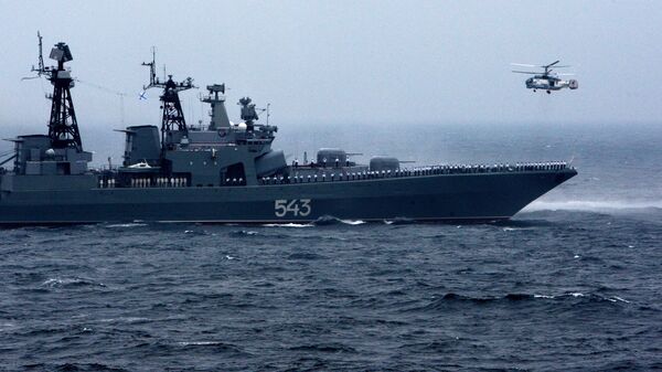 Raketniy korabl Tixookeanskogo flota Marshal Shaposhnikov. Arxivnoe foto - Sputnik O‘zbekiston