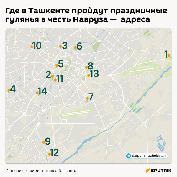 Где проходят праздники Навруз в Ташкенте -адрес - Sputnik Узбекистан