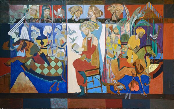 &quot;Захириддин Мухаммад Бабур&quot;. 2009 год. Ниёзали Холматов (1947 – 2020). Холст, темпера - Sputnik Узбекистан