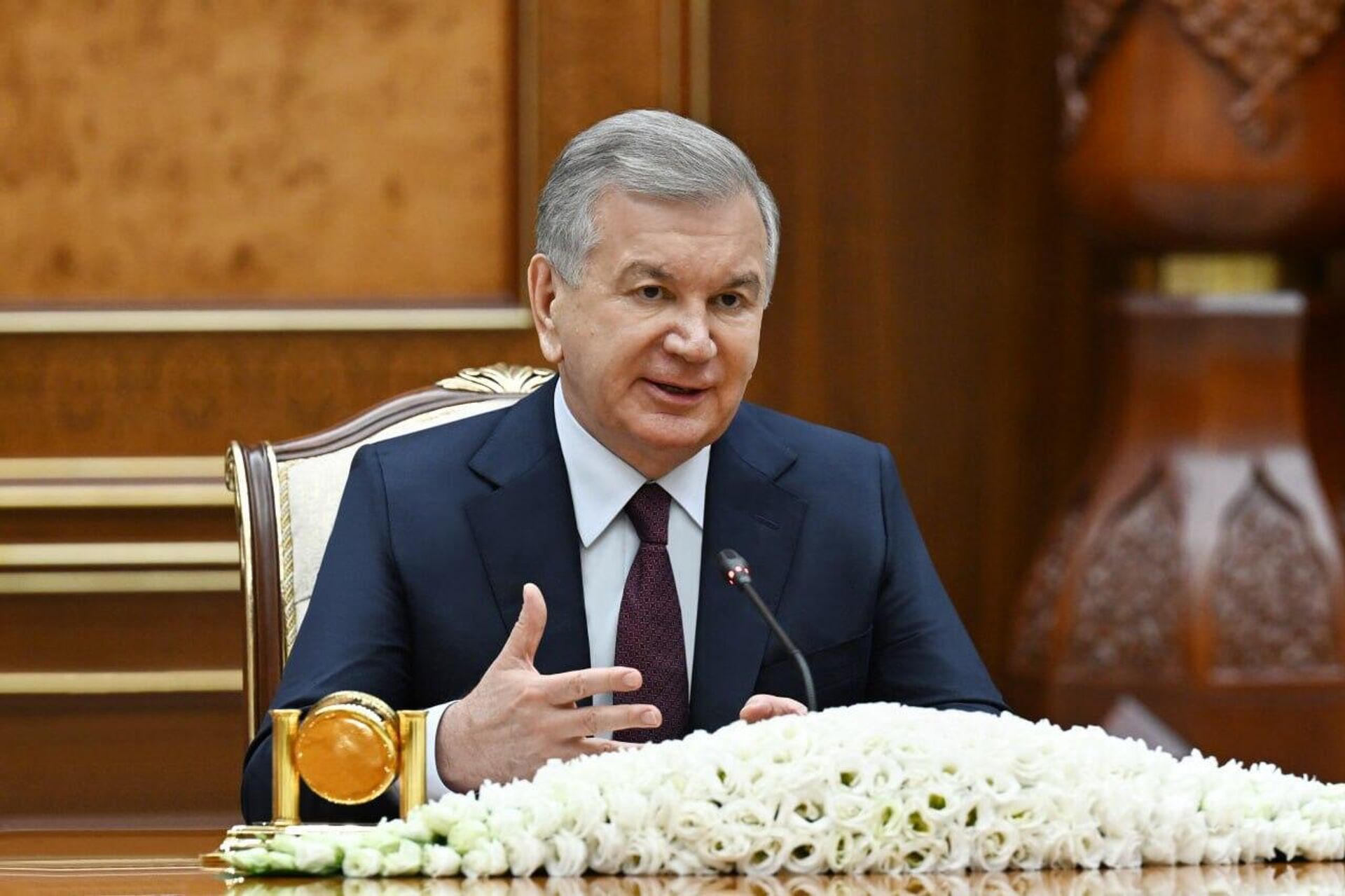 Президент Республики Узбекистан Шавкат Мирзиёев принял делегацию Турецкой Республики во главе с вице-президентом Джевдетом Йылмазом Президент Республики Узбекистан Шавкат Мирзиёев принял делегацию Турецкой Республики во главе с вице-президентом Джевдетом Йылмазом - Sputnik Ўзбекистон, 1920, 16.05.2025