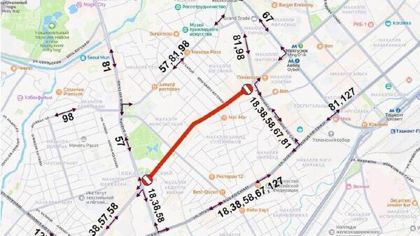 На участке улицы Шота Руставели от перекрестка с гостиницей Grand Mir до улицы Бабура ограничат движение до 25 августа - Sputnik Узбекистан