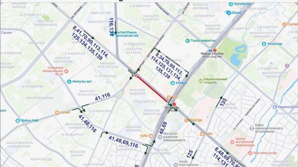 В Ташкенте с 18 августа временно изменится движение ряда автобусных маршрутов - Sputnik Узбекистан