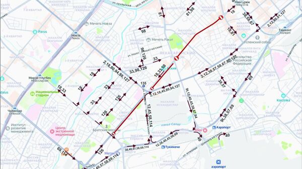 Изменения в движении автобусов на ул - Sputnik Узбекистан