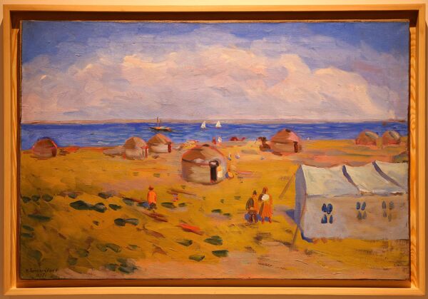 &quot;Аральское море. Берег с юртами&quot; 1937 год.  Холст, масло Государственный музей искусств Республики Узбекистан, Ташкент - Sputnik Узбекистан