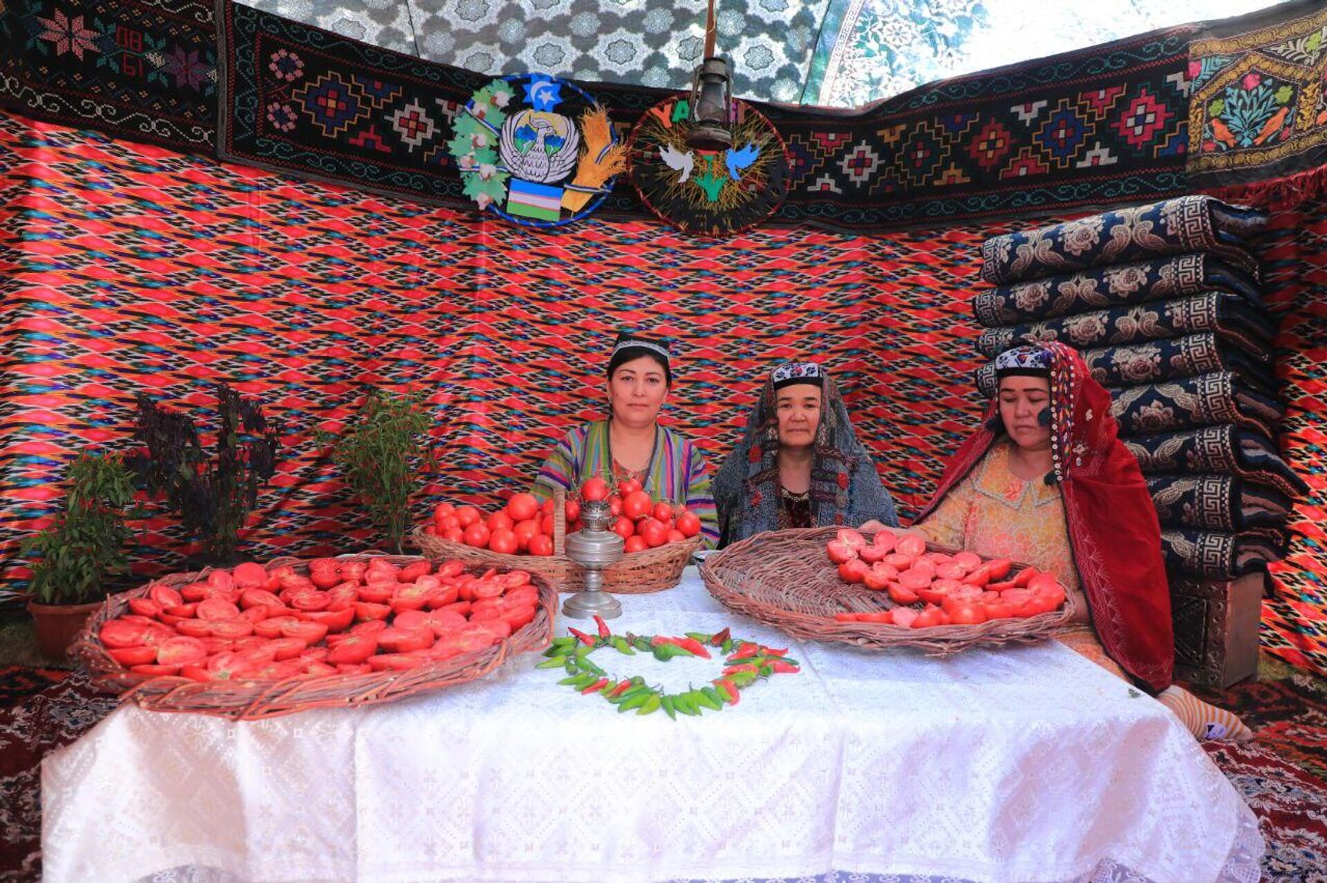 В Самарканде прошел необычный фестиваль, посвященный томатам - Sputnik Узбекистан, 1920, 15.09.2025