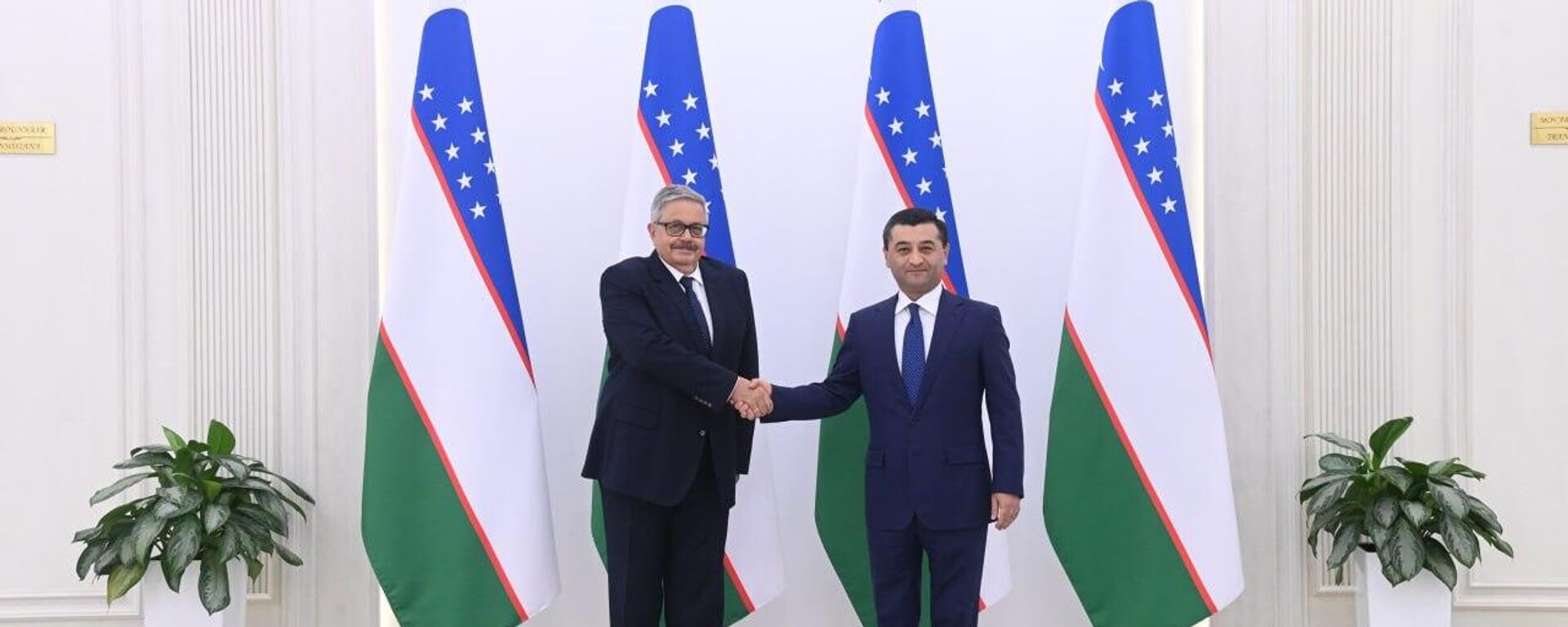 
Глава МИД Узбекистана Бахтиёр Саидов принял копии верительных грамот от вновь назначенного посла России  Алексея Ерхова.  - Sputnik Ўзбекистон, 1920, 17.09.2025