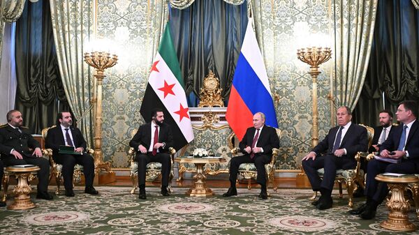 Встреча президента Владимира Путина и президента Сирии Ахмеда аш-Шараа - Sputnik Ўзбекистон