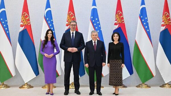 Состоялась церемония официальной встречи президента Сербии Александра Вучича в Узбекистане - Sputnik Узбекистан