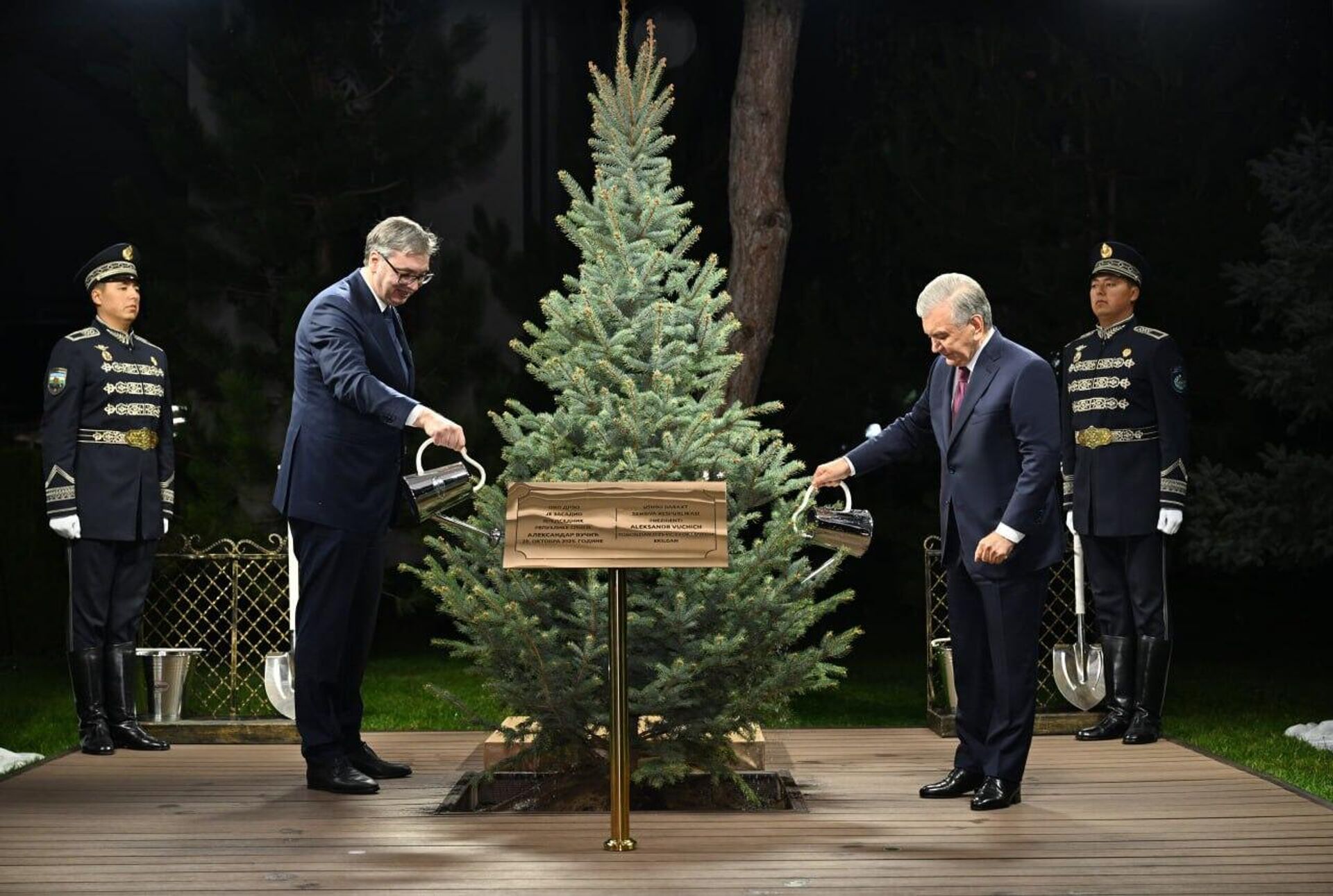 Президенты Узбекистана и Сербии подписали Совместную декларацию - Sputnik Ўзбекистон, 1920, 29.10.2025