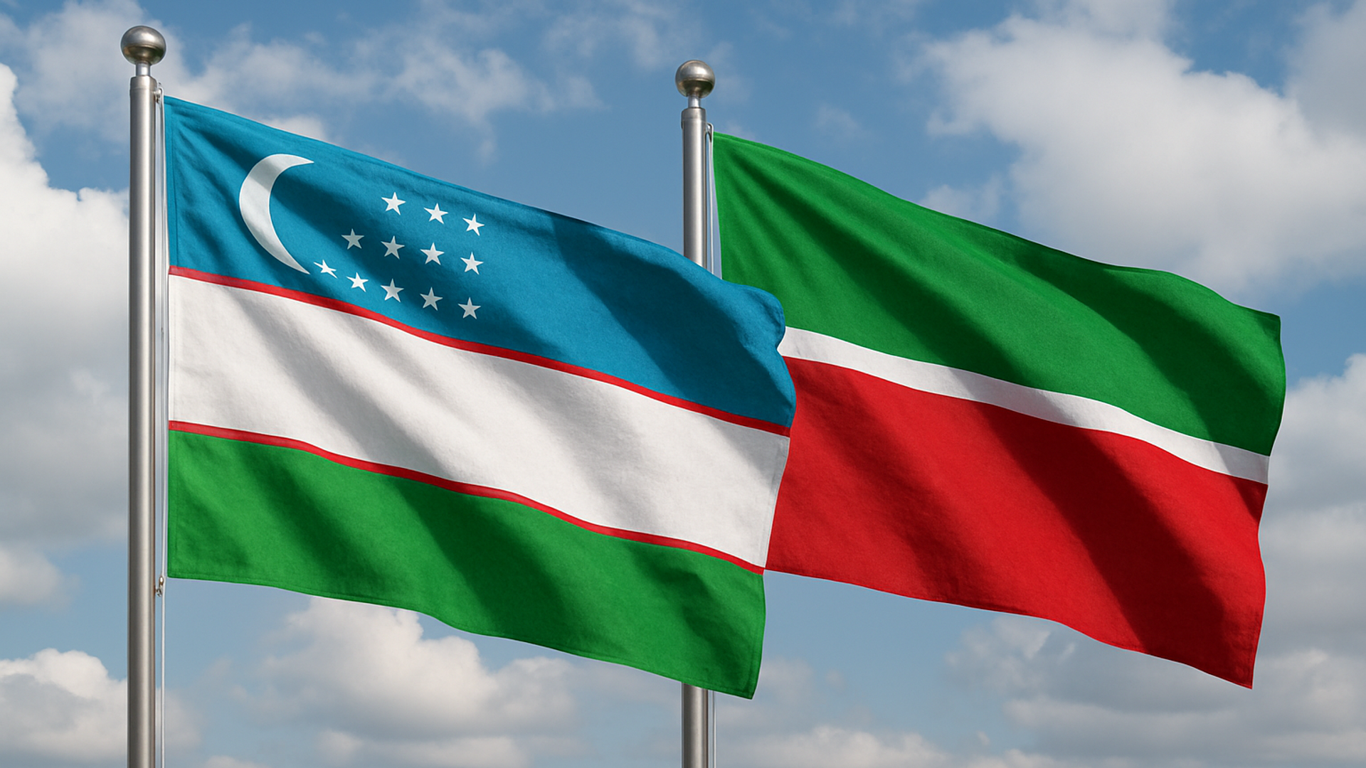 Флаги Узбекистана и Татарстана Флаги Узбекистана и Татарстана - Sputnik Узбекистан, 1920, 12.11.2025