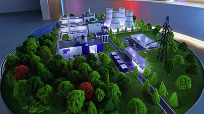 Макет будущей атомной электростанции (АЭС)