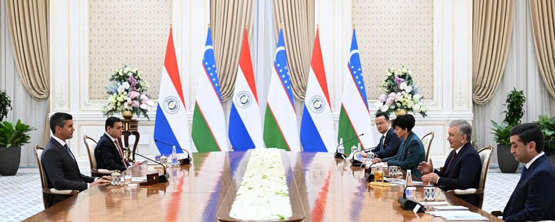 Переговоры президента Узбекистана Шавката Мирзиёева с президентом Парагвая Сантьяго Пенья - Sputnik Узбекистан, 1920, 11.12.2025