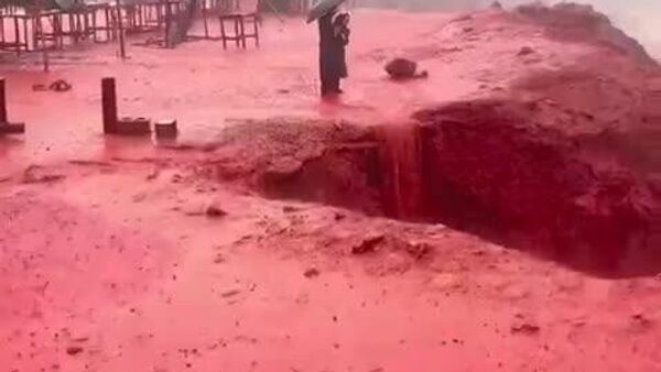 Побережье острова Ормуз в Иране после дождей окрасилось в красный цвет - Sputnik Узбекистан