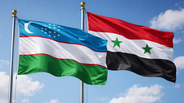 Флаги Узбекистана и Сирии - Sputnik Узбекистан