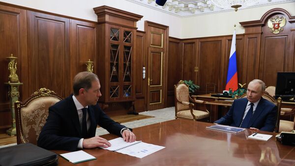 Президент Владимир Путин встретился с первым вице-премьером Денисом Мантуровым - Sputnik Узбекистан