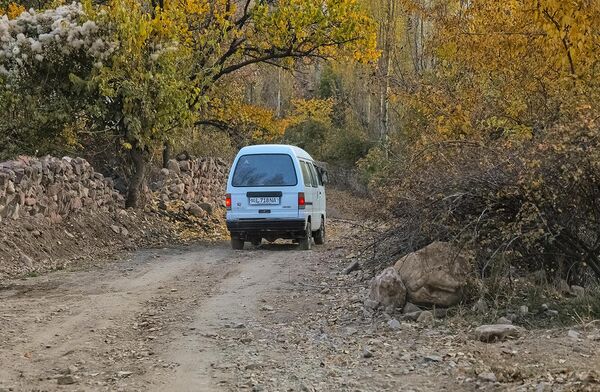 Chodak qishlog‘ida avtomobil harakatlanmoqda - Sputnik O‘zbekiston