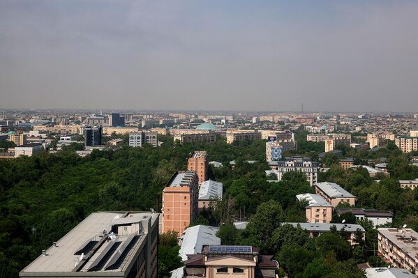 Чап томонда ям-яшил Абдулла Қодирий кўчаси жойлашган - Sputnik Ўзбекистон