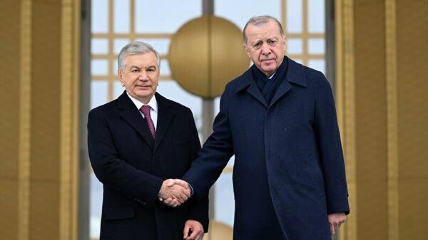 В резиденции Ак сарай в Анкаре состоялась церемония официальной встречи президента Узбекистана - Sputnik Узбекистан