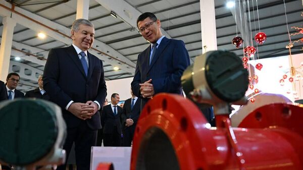 Шавкат Мирзиёев ознакомился с предприятием Premier по производству бытовой техники в Ахангаранском районе. - Sputnik Узбекистан