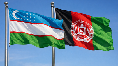 Флаги Узбекистана и Афганистана 