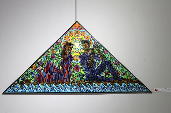 Отчетная выставка преподавателей кафедры Монументальной живописи Республиканской специализированной школы-интерната искусств Ритм присутствия - Sputnik Узбекистан