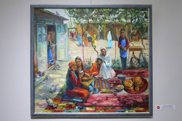 Отчетная выставка преподавателей кафедры Монументальной живописи Республиканской специализированной школы-интерната искусств Ритм присутствия - Sputnik Узбекистан