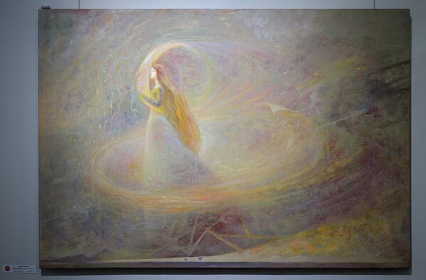 Отчетная выставка преподавателей кафедры Монументальной живописи Республиканской специализированной школы-интерната искусств Ритм присутствия - Sputnik Узбекистан