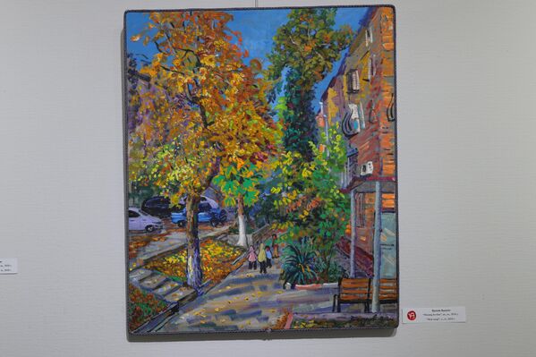 Отчетная выставка преподавателей кафедры Монументальной живописи Республиканской специализированной школы-интерната искусств Ритм присутствия - Sputnik Узбекистан