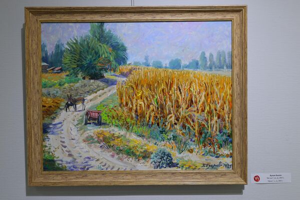 Отчетная выставка преподавателей кафедры Монументальной живописи Республиканской специализированной школы-интерната искусств Ритм присутствия - Sputnik Узбекистан