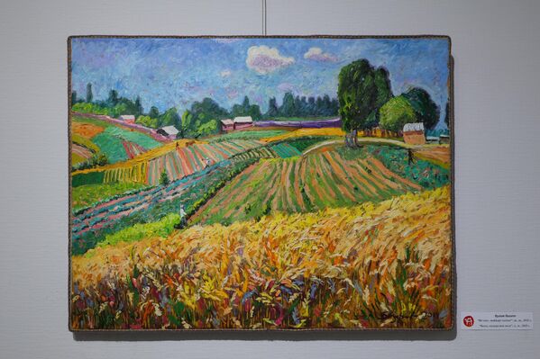 Отчетная выставка преподавателей кафедры Монументальной живописи Республиканской специализированной школы-интерната искусств Ритм присутствия - Sputnik Узбекистан