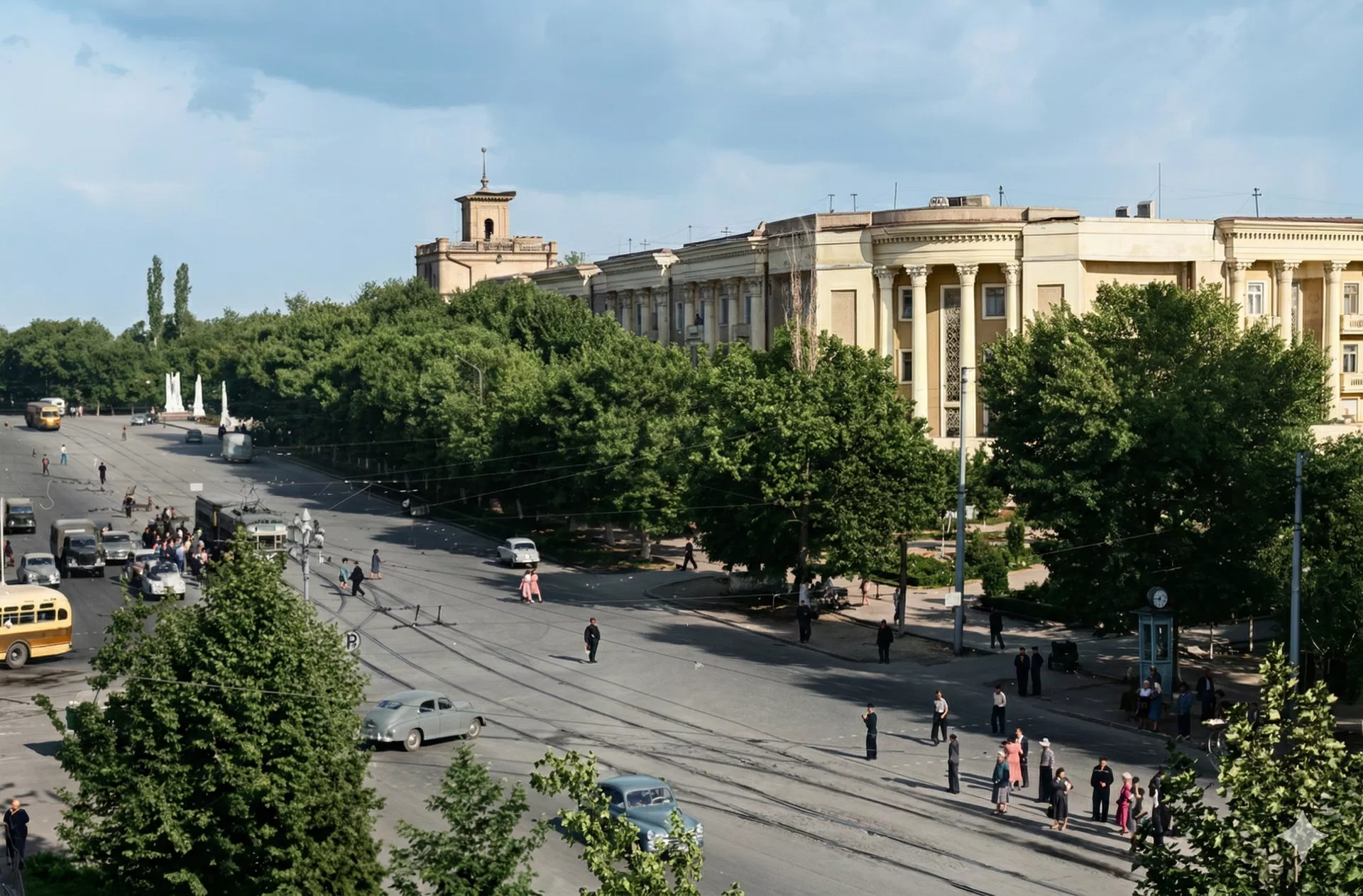 Проспект Алишера Навои 1956 год. Ташкент Проспект Алишера Навои 1956 год. Ташкент - Sputnik Узбекистан, 1920, 27.02.2026