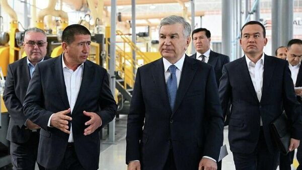 Президент посетил в Сурхандарье завод по производству базальтовых панелей - Sputnik Узбекистан