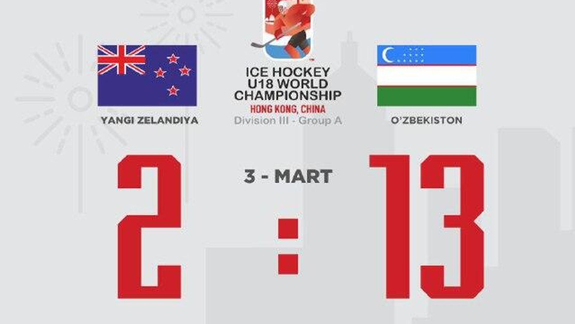 Юниорская сборная Узбекистана по хоккею продолжает побеждать на чемпионате мира в Гонконге Юниорская сборная Узбекистана по хоккею продолжает побеждать на чемпионате мира в Гонконге - Sputnik Узбекистан, 1920, 03.03.2026