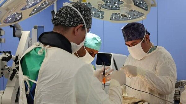 Врачи Центрального госпиталя Минобороны Узбекистана обмениваются опытом проведения сложных операций с коллегами из Индии - Sputnik Узбекистан