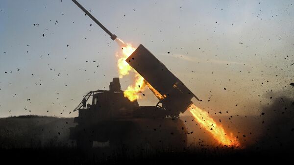 Boyevaya rabota rascheta RSZO Grad gruppirovki voysk Sentr na Dnepropetrovskom napravlenii SVO - Sputnik O‘zbekiston